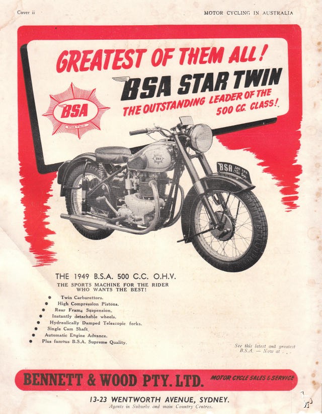 1949 BSA Star  500cc, Twin Carbs