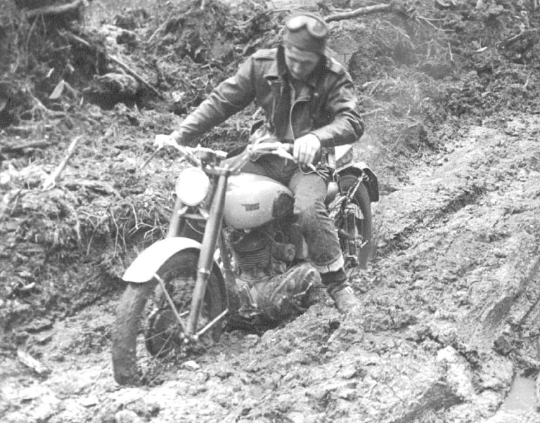 BSA and mud, 1952